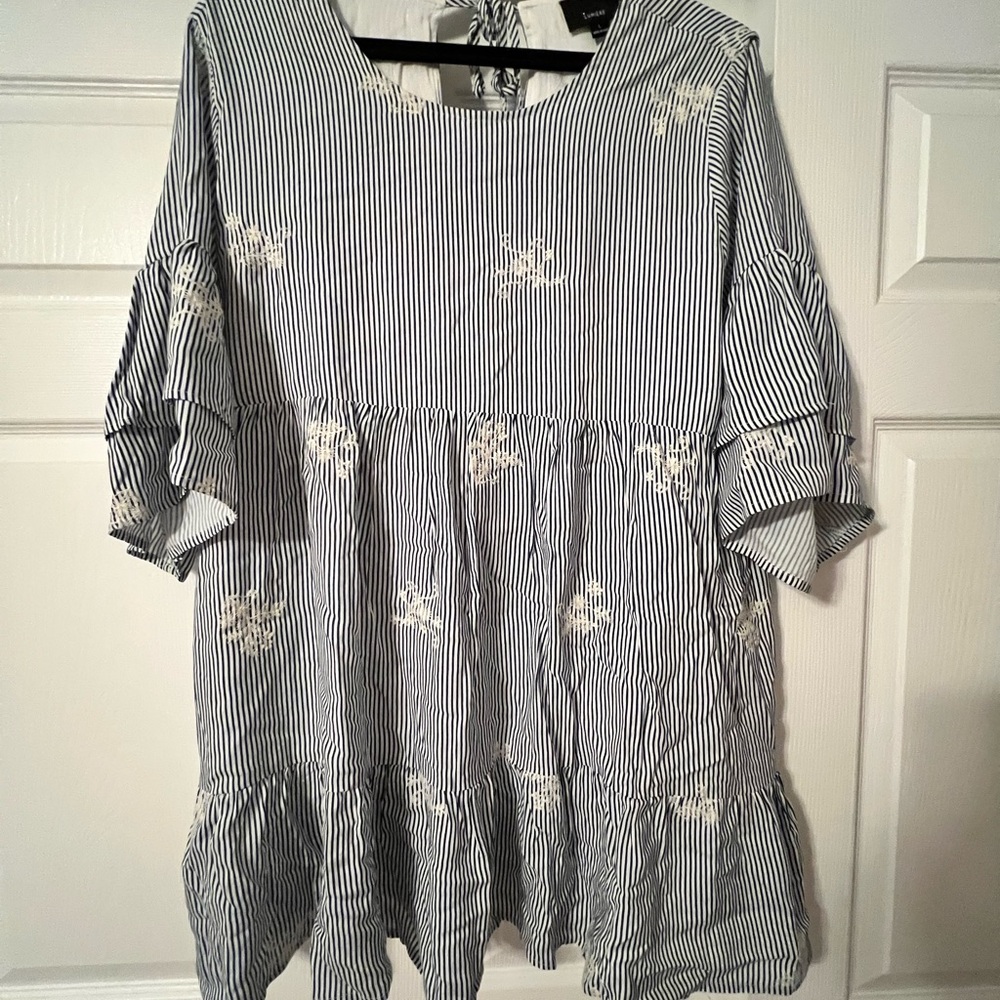 Striped Blue and White Women's Top